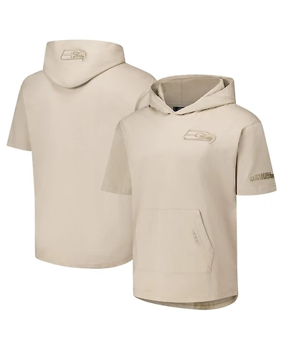 Pro Standard Men's Tan Seattle Seahawks Neutrals Capsule Short Sleeve Pullover Hoodie