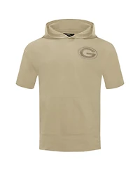 Pro Standard Men's Tan Green Bay Packers Neutrals Capsule Short Sleeve Pullover Hoodie