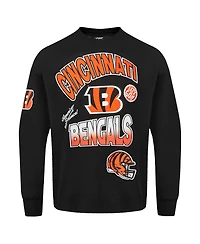 Pro Standard Men's Black Cincinnati Bengals Turn It Up Drop Shoulder Pullover Sweatshirt