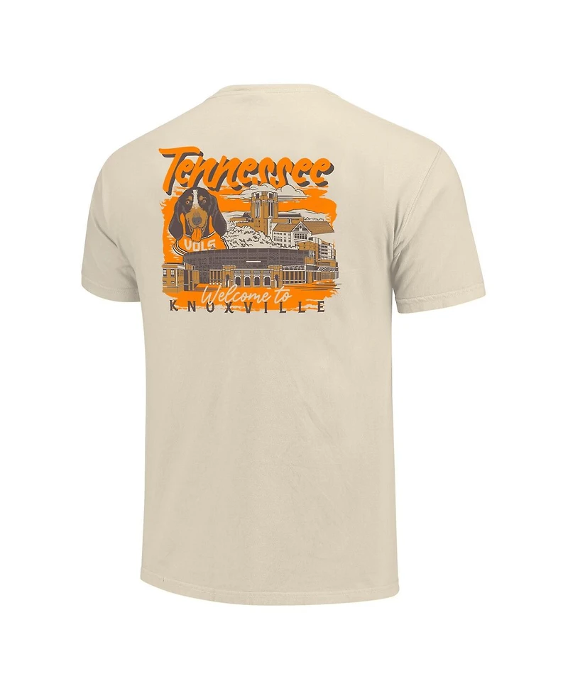 Image One Men's Natural Tennessee Volunteers Comfort Colors Hand-Drawn Campus Stack T-Shirt