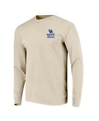Image One Men's Natural Kentucky Wildcats Comfort Colors Mascot Overlay Long Sleeve T-Shirt