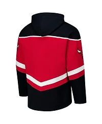 '47 Brand Men's Red Chicago Bulls Oversized Tri-Satin Layup Lacer Pullover Hoodie