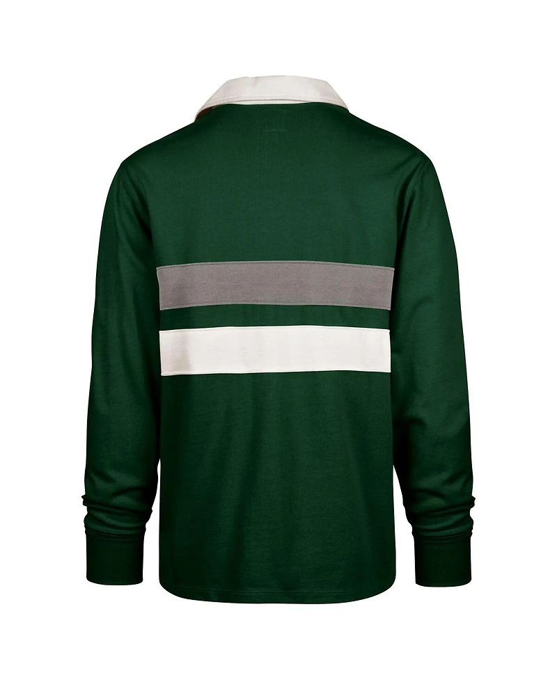 '47 Brand Men's Green Michigan State Spartans Clubhouse Knox Thames Long Sleeve Rugby Polo Shirt