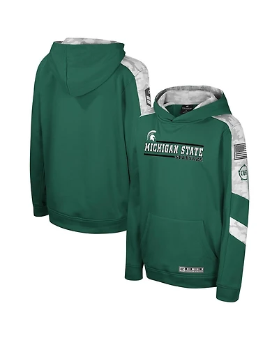 Colosseum Big Boys and Girls Green Michigan State Spartans Oht Military Appreciation Cyclone Digital Camo Pullover Hoodie