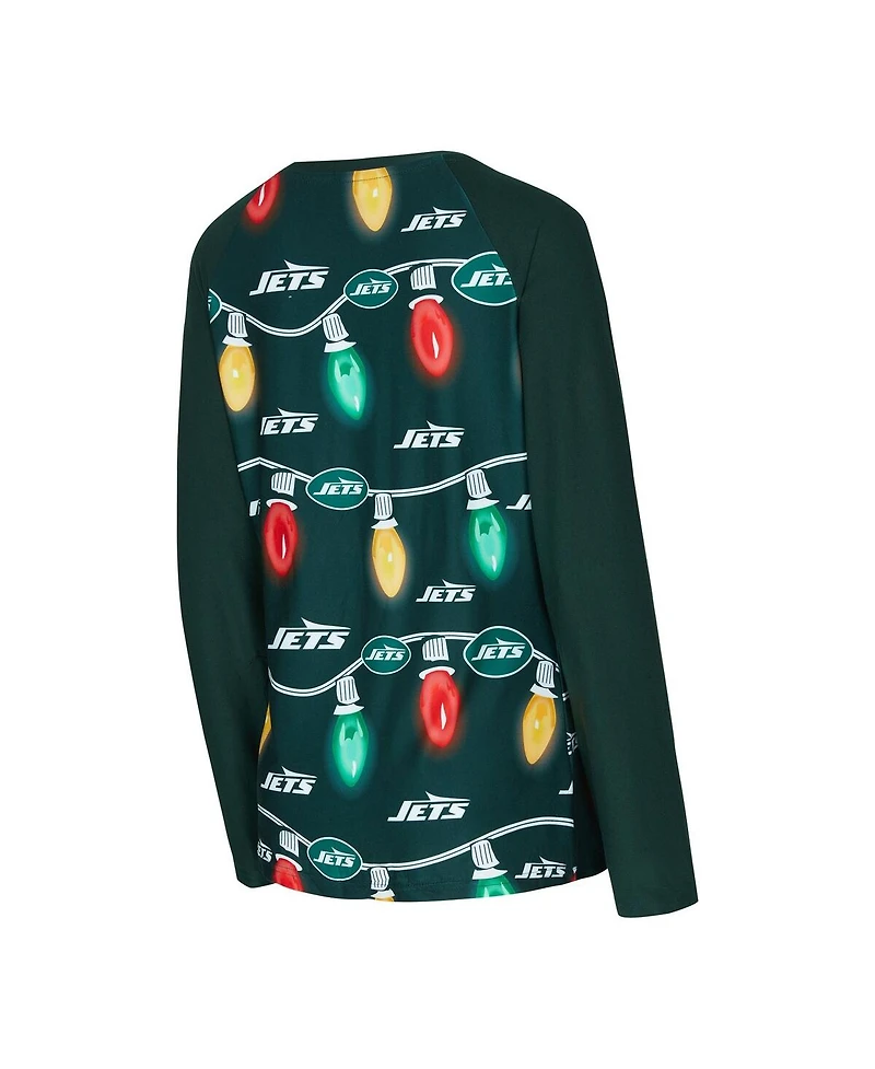 Concepts Sport Women's 2-Piece Green New York Jets Garland Knit Raglan Long Sleeve Top and Pants Set