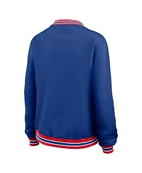 Wear by Erin Andrews Women's Navy New England Patriots Oversized Long Sleeve V-Neck Sweatshirt