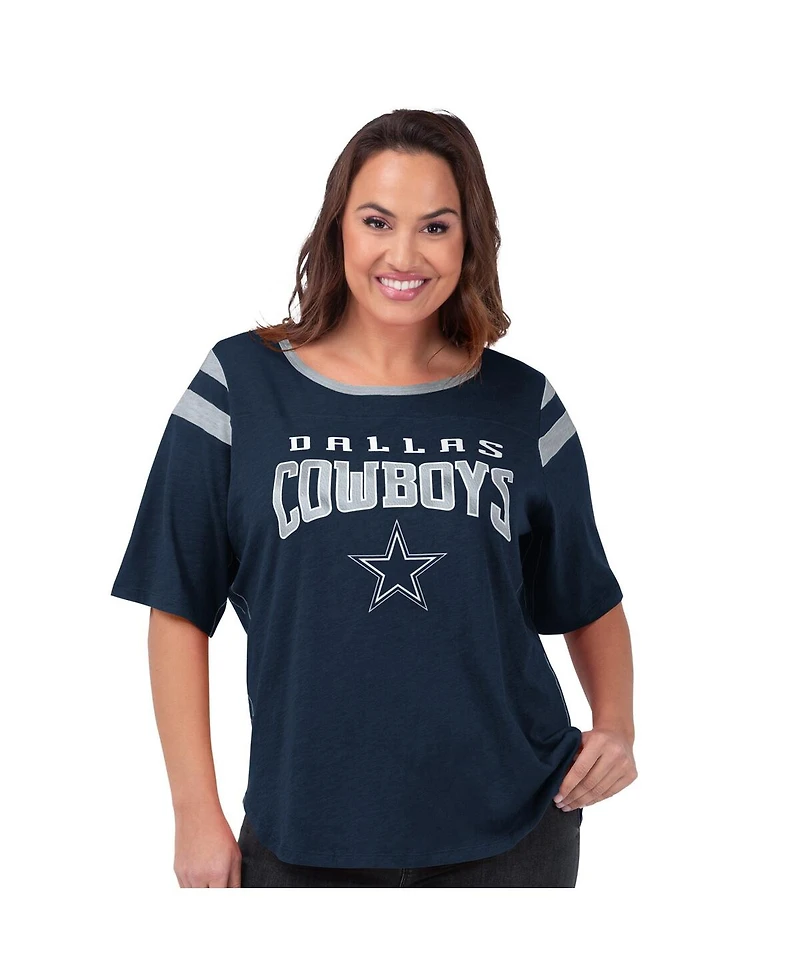 G-iii 4Her by Carl Banks Women's Navy Dallas Cowboys Plus Size Linebacker T-Shirt