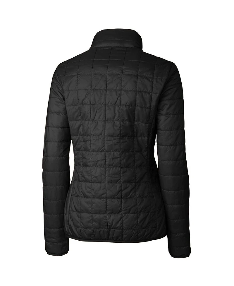 Cutter & Buck Women's Black San Francisco 49ers Throwback Logo Rainier PrimaLoft Eco Full-Zip Puffer Jacket