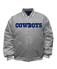 Mitchell & Ness Men's Navy/Silver Dallas Cowboys Big Tall Throwback Reversible Full-Zip Jacket