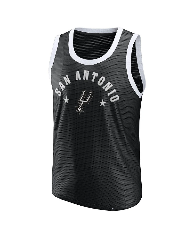 Fanatics Men's Black San Antonio Spurs Mesh Tank Top