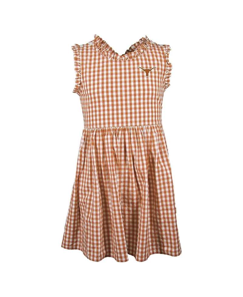 Garb Girl's Toddler Texas Orange Longhorns Sleeveless Alora Gingham Dress