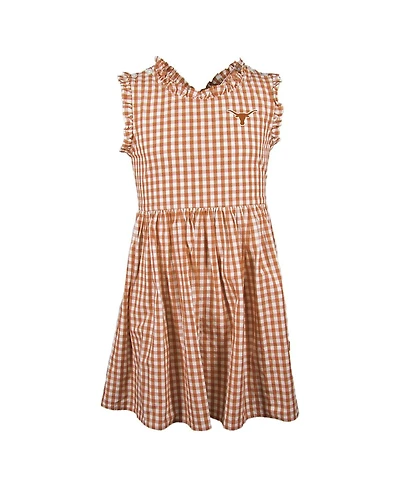 Garb Girl's Toddler Texas Orange Longhorns Sleeveless Alora Gingham Dress
