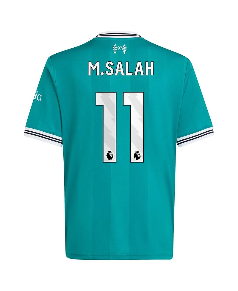 Adidas Big Boys and Girls Mohamed Salah Green Liverpool 2025/26 Third Replica Player Jersey