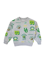 Gameday Couture Big Girls Gray Oregon Ducks Always On Repeat Pullover Sweatshirt