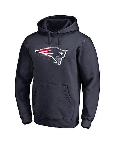 Fanatics Mto Label Men's Navy New England Patriots Splatter Logo Pullover Hoodie