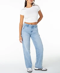 Celebrity Pink Juniors' Curvy Wide-Leg Carpenter Jeans