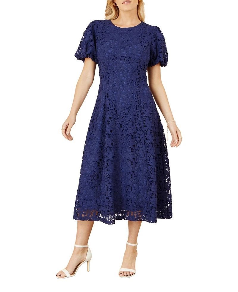 Yumi Women's Lace Midi Skater Dress
