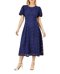 Yumi Women's Lace Midi Skater Dress