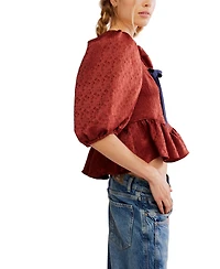 Free People Women's Scoop Neck Pamela Bow Top
