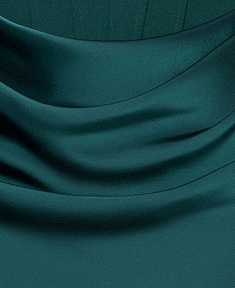 Betsy & Adam Women's Mixed-Media Strapless Corset Gown