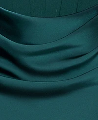 Betsy & Adam Women's Mixed-Media Strapless Corset Gown