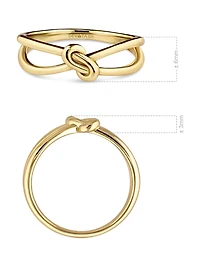 Devata Love Knot Ring Gold Plated Sterling Silver, 8