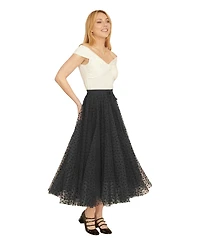 Yumi Women's Mesh Heart Print Tulle Skirt