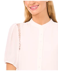 CeCe Women's Short Sleeve Shoulder Lace Detail Top