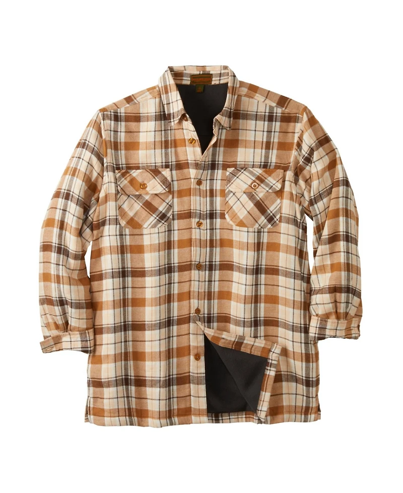 Boulder Creek Big & Tall by KingSize Fleece-Lined Flannel Shirt Jacket
