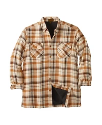 Boulder Creek Big & Tall by KingSize Fleece-Lined Flannel Shirt Jacket