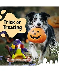 Fuzzwoof Howling Witch Dog Halloween Costume with Spooky Sound, Funny Dog Outfit with Creepy Laughing Witch, Dog Costume for All Breeds (Small