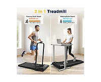 Redliro 2 in 1 Walking Pad Treadmill with Incline, Under Desk Treadmill with Led Display & App for Home Office