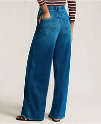 Lands' End Women's Starfish Denim High Rise Wide Leg Jeans