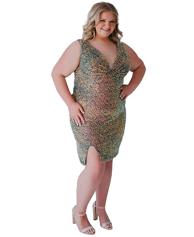 Sydney's Closet Sleeveless Fitted Sequin Short Party Dress
