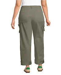Lands' End Women's Chino Mid Rise Straight Leg Cargo Ankle Pants