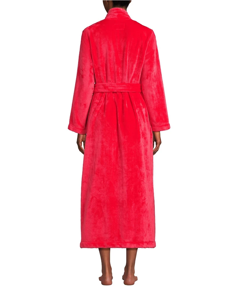Lands' End Women's Cozy Plush Long Wrap Robe