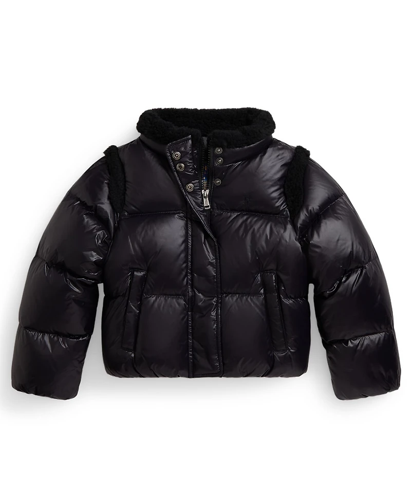 Polo Ralph Lauren Girls 2T-6X Teddy Fleece-Trim Boxy Jacket