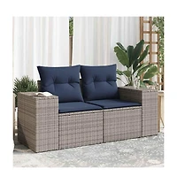 Patio Sofa with Cushions -Seater Poly Rattan