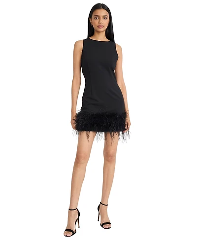 Donna Morgan Women's Feather Bottom Mini Dress
