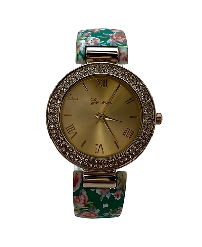 Olivia Pratt Floral Printed Soft Band Bangle Women Watch