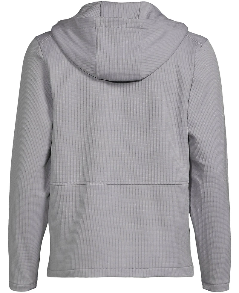 Lands' End Men's Unisex Grid Tech Hooded Zip Front Jacket