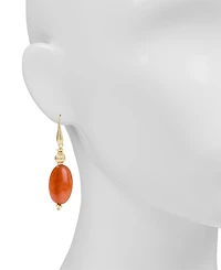 Patricia Nash Eclectic Bead Antique-Like Gold-Tone Oval Drop Wire Earrings