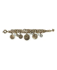 Patricia Nash Multi-Stone Antique-Like Gold-Tone and Silver-Tone Ox Charm Bracelet