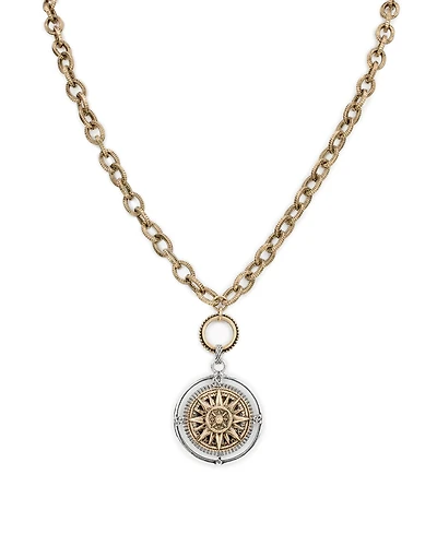 Patricia Nash Antique-Like Gold-Tone and Silver-Tone Ox Compass Convertible Necklace
