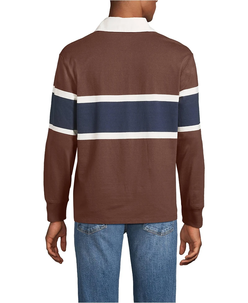 Lands' End Men's Long Sleeve Stripe Rugby Shirt