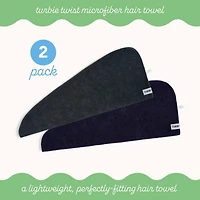 Turbie Twist Microfiber 2 Pack (Evening Blue, Dark Shadow)