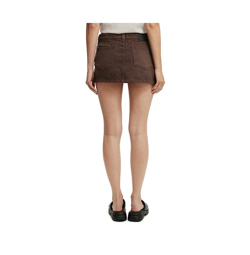 Cotton On Women's Micro Low Denim Skirt