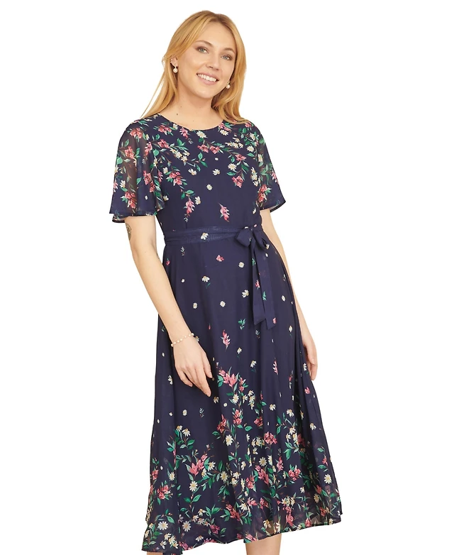 sunshine daisy flower mesh skater dress Windsor Sunshine Daisy Flower Mesh Skater Dress