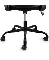 Elama Mid Back Adjustable Mesh and Fabric Office Chair in Black
