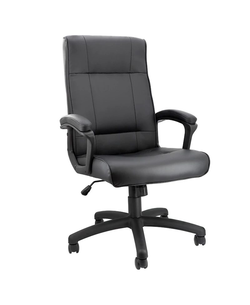 Elama High Back Adjustable Faux Leather Office Chair in Black